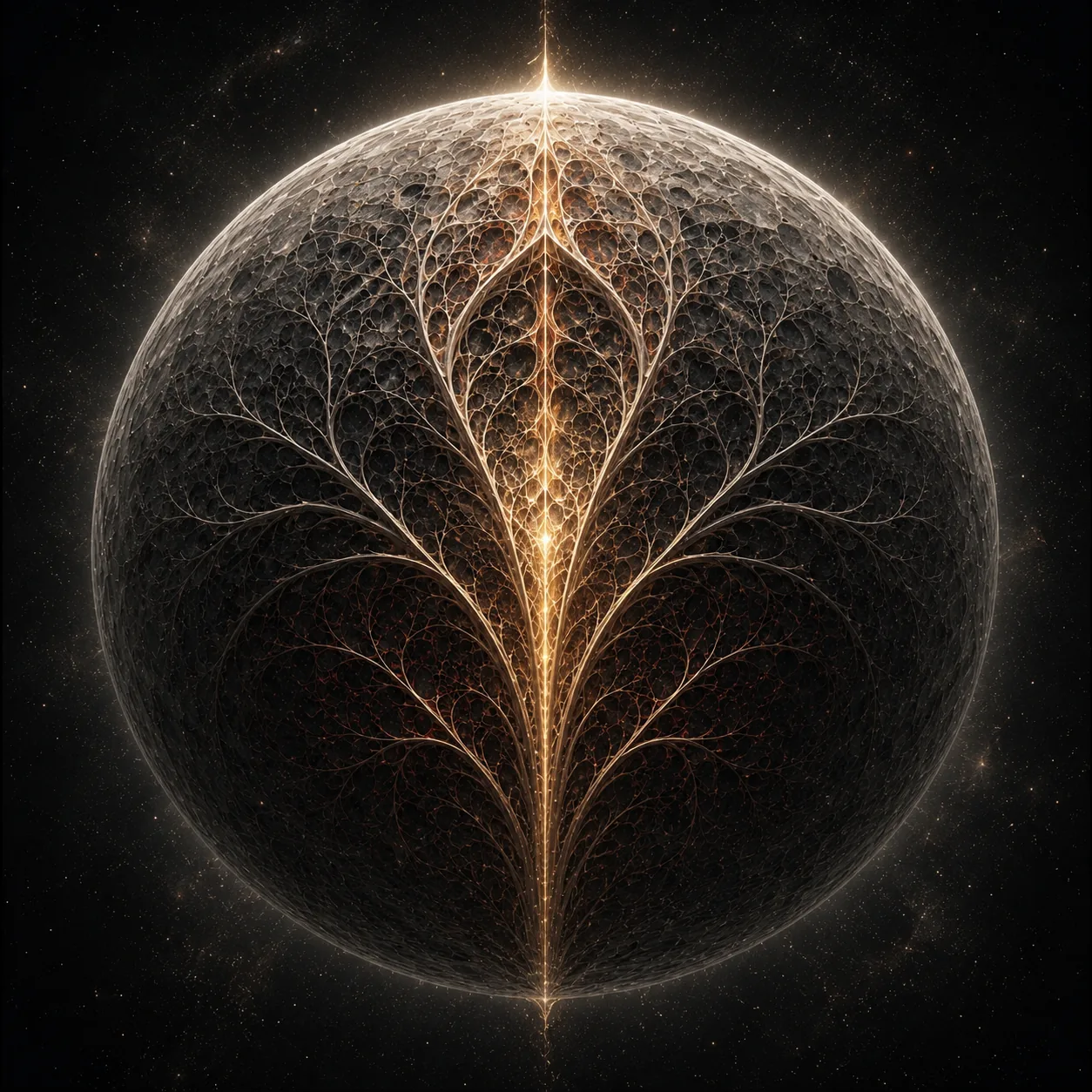 The glowing organic interior of the living ship.